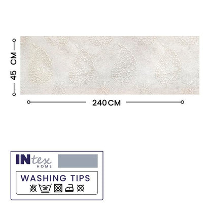 INtex Home Linen Table Runner, DAS Printed Rectangle Design for Reception Kitchen and Living Room Tables, for Dining and Home Décor Enhancements, 1 Pc - 45x140 cm - Caffee Latte