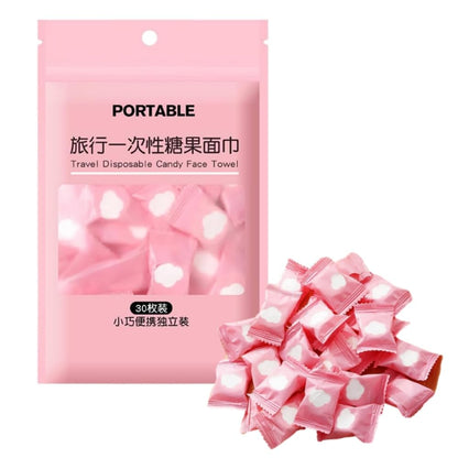 Davfiecn 30 Capsules Portable Coin Tissue Disposable Face Cloths Compressed Cotton Magic Towel Compressed Tissue for Travel Home Camping Hiking Sport Beauty Salon and Other Outdoor Activities