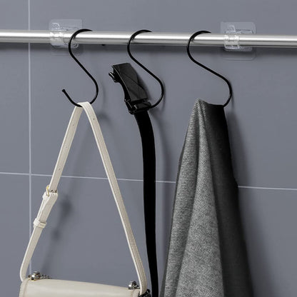 4 x Curtain Rod Holder No Drilling - Adhesive Wall Hooks - Hooks - Curtain Rod - Adjustable without Nail for, Hotel