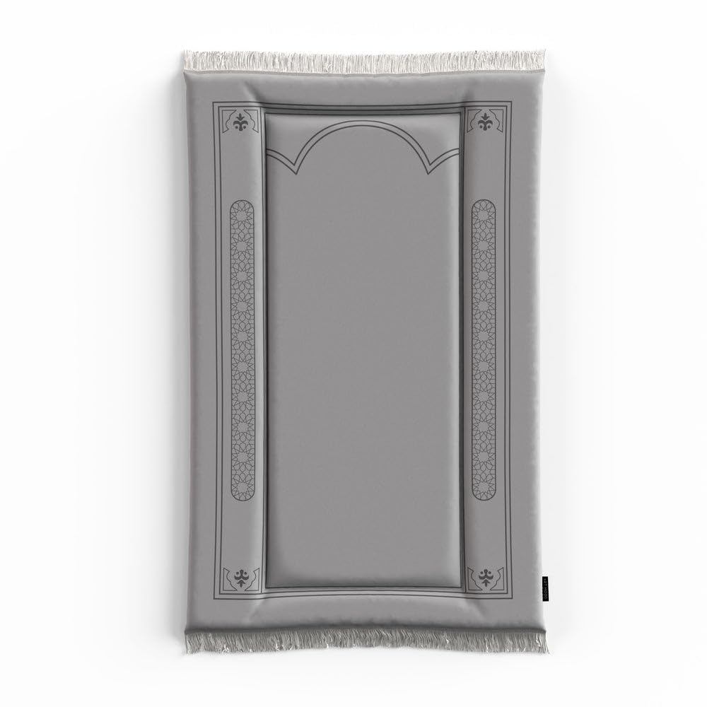 Sakina Padded Prayer Mat Soft Premium Velvet Face - Luxurious And Comfortable Prayer Rug With Elegant Design - Thickness Foam For An Ultimate Comfort Experience