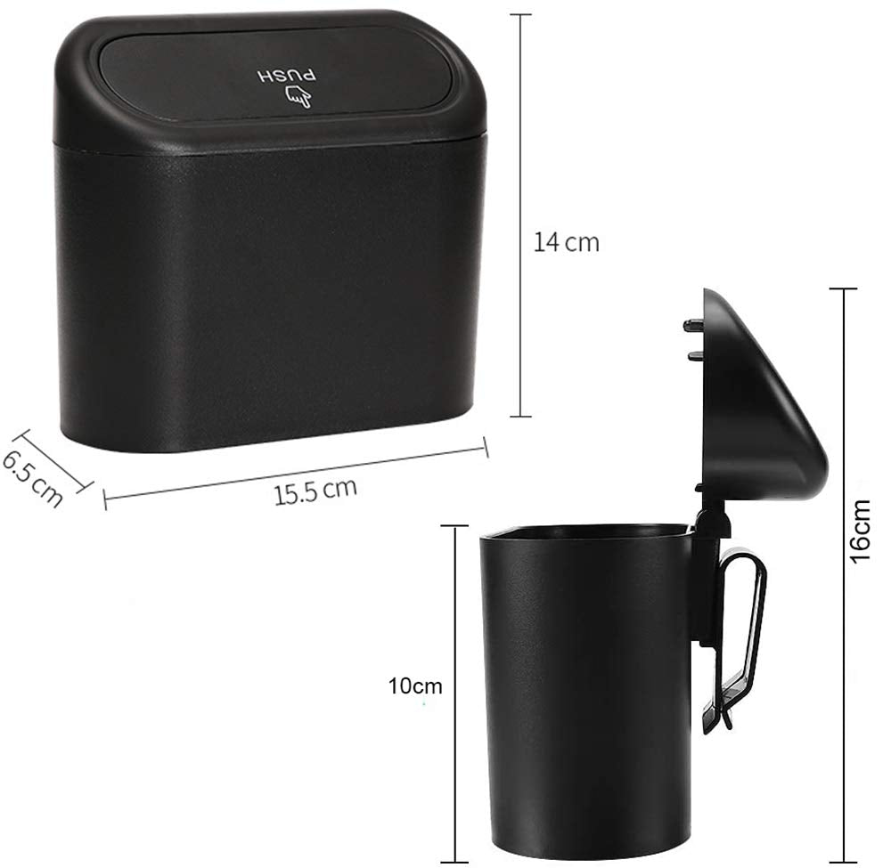 Car Trash Can with Lid, Accmor Mini Vehicle Trash Bin Car Dustbin Garbage Organizer Storage 2 Packs, Automotive Garbage Can Bin Trash Container for Cars, Home, Office