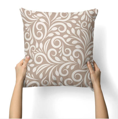 Canvas Cran Cushion Cover in Beige & White, a durable decorative pillow with a subtle and sophisticated pattern, 40x40 cm, perfect for a minimalist, modern, or neutral home decor theme