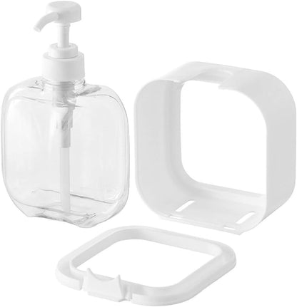 Augous 2 Pack 500ml Square Clear Soap Dispenser Bottle Refillable Bathroom Soap Dispenser for Lotion, Shampoo, and shower gel