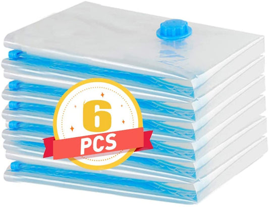 ZWMY Vacuum storage bags,6 pack Vacuum bags clothes [Works With Vacuum Cleaner ],to store clothes and beddings,could save your space,dust-free,keep away from moisture 6pcs 60x40cm