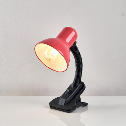 Desk Lamp with Clips - Addressable LED Light - Flexible Arm - Elegant Color - Suitable for Study, Reading, Work (Pink)