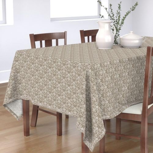 INtex Home Linen-Look Tablecloth, Elegant Meadow Breeze Printed Design, Wrinkle-Resistant Fabric for Dining Room Occasions Events and Everyday Use, 1 Piece - 130 x 200 cm - Petrol Blue