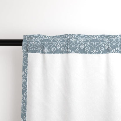 INtex Home Linen Curtain Panel, Meadow Breeze Printed Light-Filtering Fabric with Back Tab Hanging, Elegant Rustic Style for Living Bedroom or Dining Room, 1 Pc - 135 x 230 - Petrol Blue