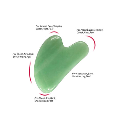 2Pcs Anti-Aging Jade Roller Massage And Gua Sha Facial Tools Set-Natural Jade Gua Sha Massage Tool For Face And Full Body Facial Tool