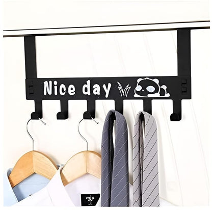 حامل معاطف بـ 6 خطافات، منظم معدني عالي التحمل مع 6 خطافات للمعاطف، والمناشف، والقبعات، والحقائب، مثالي للحمام، وغرفة النوم، والمطبخ، والمدخل