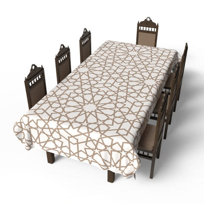 Islamic Nova Waterproof Tablecloth, a Multicolor 140x300 cm Rectangular Table Cover of Spillproof Polyester, a Celestial-Themed Protector for a Unique and Spiritual Dining Setting