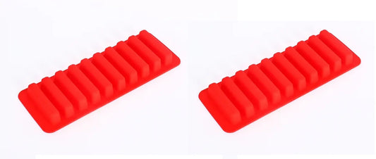 2 Pieces Ice Cube Trays Food Grade Silicone (Red+Red)