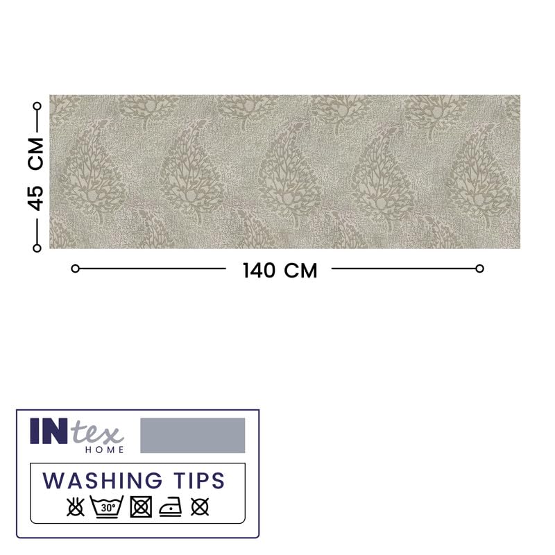 INtex Home Linen Table Runner, DAS Printed Rectangle Design for Reception Kitchen and Living Room Tables, for Dining and Home Décor Enhancements, 1 Pc - 45x140 cm - Caffee Latte