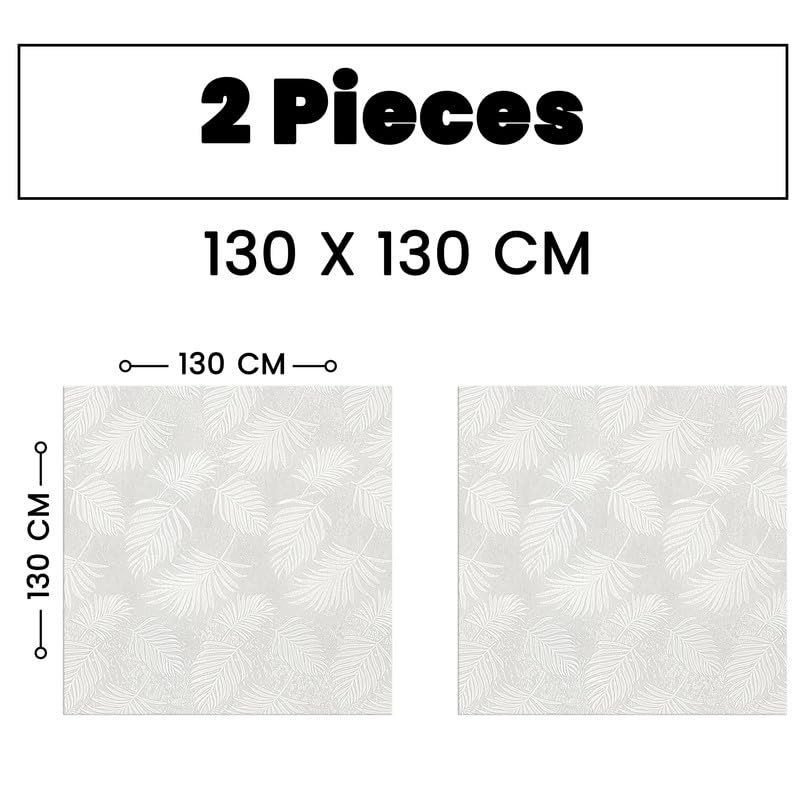 INtex HOME Analia Linen Tablecloth, Rectangular Dining Cover, Elegant and Durable, Soft Fabric, Easy-Care, Multi-Purpose for Home, Events, and Special Occasions, Set of 2 - Café - 130 x 130 CM