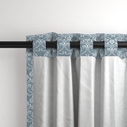 INtex Home Linen Curtain Panel, Meadow Breeze Printed Light-Filtering Fabric with Back Tab Hanging, Elegant Rustic Style for Living Bedroom or Dining Room, 1 Pc - 135 x 230 - Petrol Blue