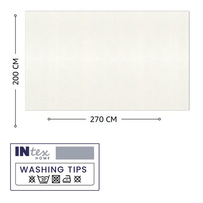 INtex Home Waterproof Tablecloth, Daniella Geometric Pattern Rectangle Table Cover, Stain Resistant Wipeable Fabric for Kitchen Dining Table, 1 Piece - Geometric Maze - Off-White - 200 x 270 cm
