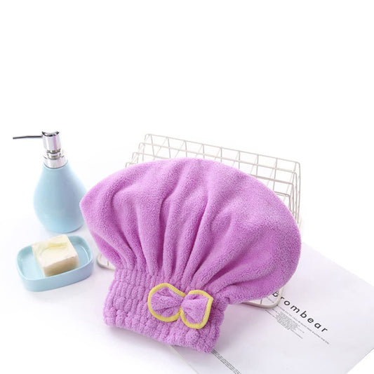 BEAPHIE Women's Microfiber Hair Drying Caps (Light Purple)