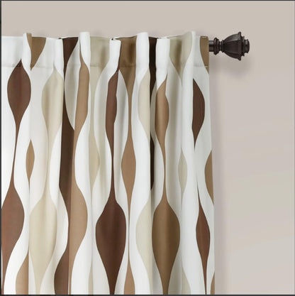 Light Filtering Window Curtain with Back Tab Design, Linen Velvet Fabric - 1 Piece