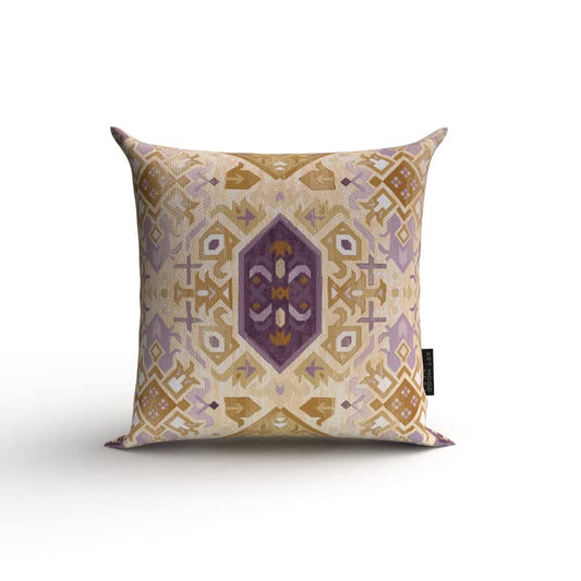 Bohos 1 Stripes Canvas Cushion Cover, a durable multicolor decorative pillow with a vibrant bohemian striped pattern, 40x40 cm, ideal for an eclectic and colorful home decor aesthetic