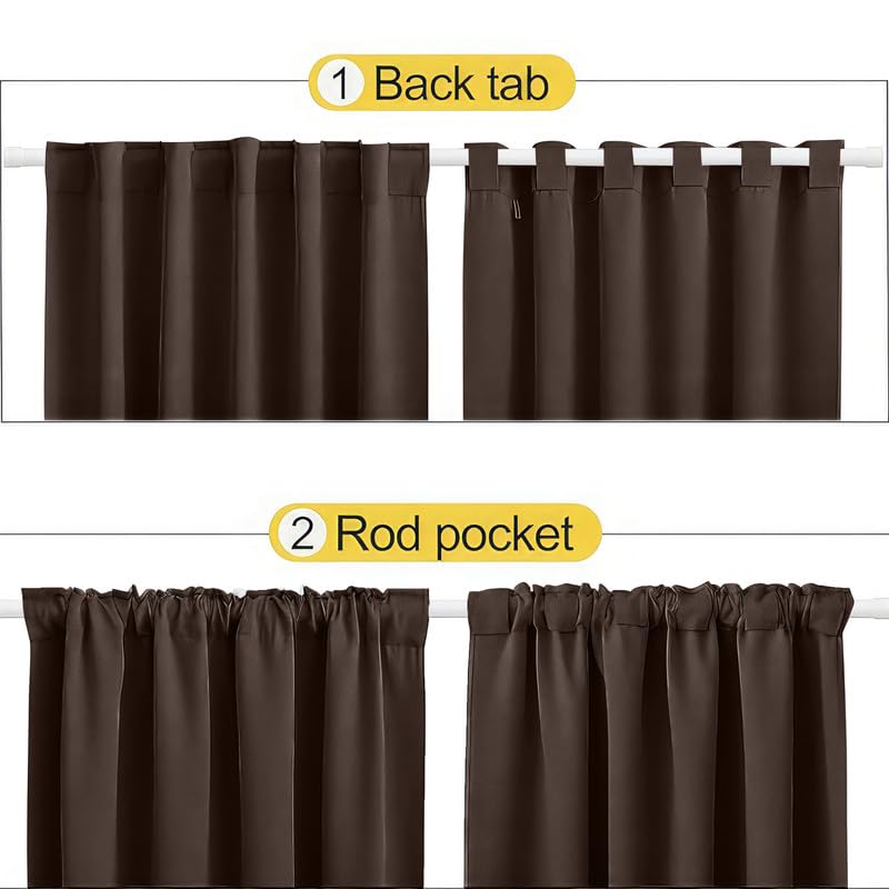 INtex CURTAINS HOUSE Blackout Blinds for Sliding Doors – Thermal Insulated Wide Curtains, Room Darkening, Blind Glass Doors, Two Hanging Options, Modern Design - Cappuccino 150 W x 230 L