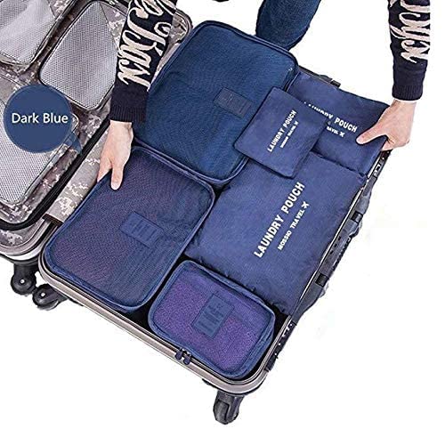 Waterproof Travel Storage Bags Set -Blue -6 Pieces