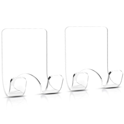 Clear Acrylic Adhesive Razor Holder Hooks 2 Pack, Waterproof His and Hers Shower Wall Organizer, Modern, For Bathroom and Bathtub Organization