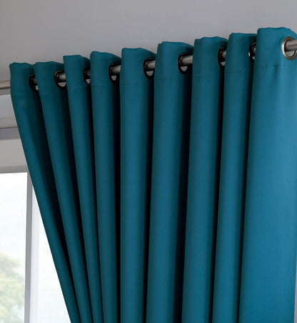 INtex CURTAINS HOUSE Blackout Curtains - Soft Peachy Texture Thermal Insulating Curtains-Silver Steel Grommets Blackout For Living Rooms And Bedrooms - Single Panel 135W X 230L CM Black