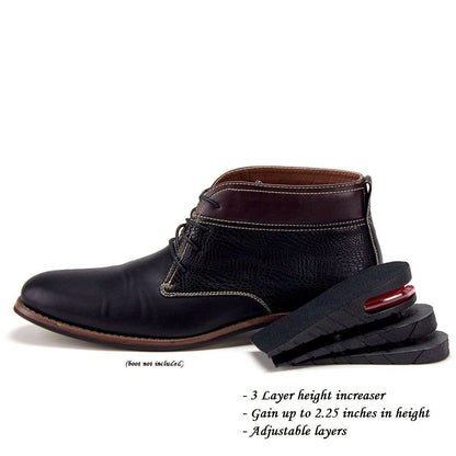 Jazame Height Increase Insoles for Men & Women - 3-Layer Air-Up Elevator Shoes Lift Kit - Arch Support - Black - Unisex Adults