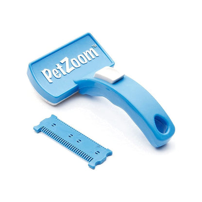 PetZoom Self Cleaning Grooming Pet Brush (Blue)