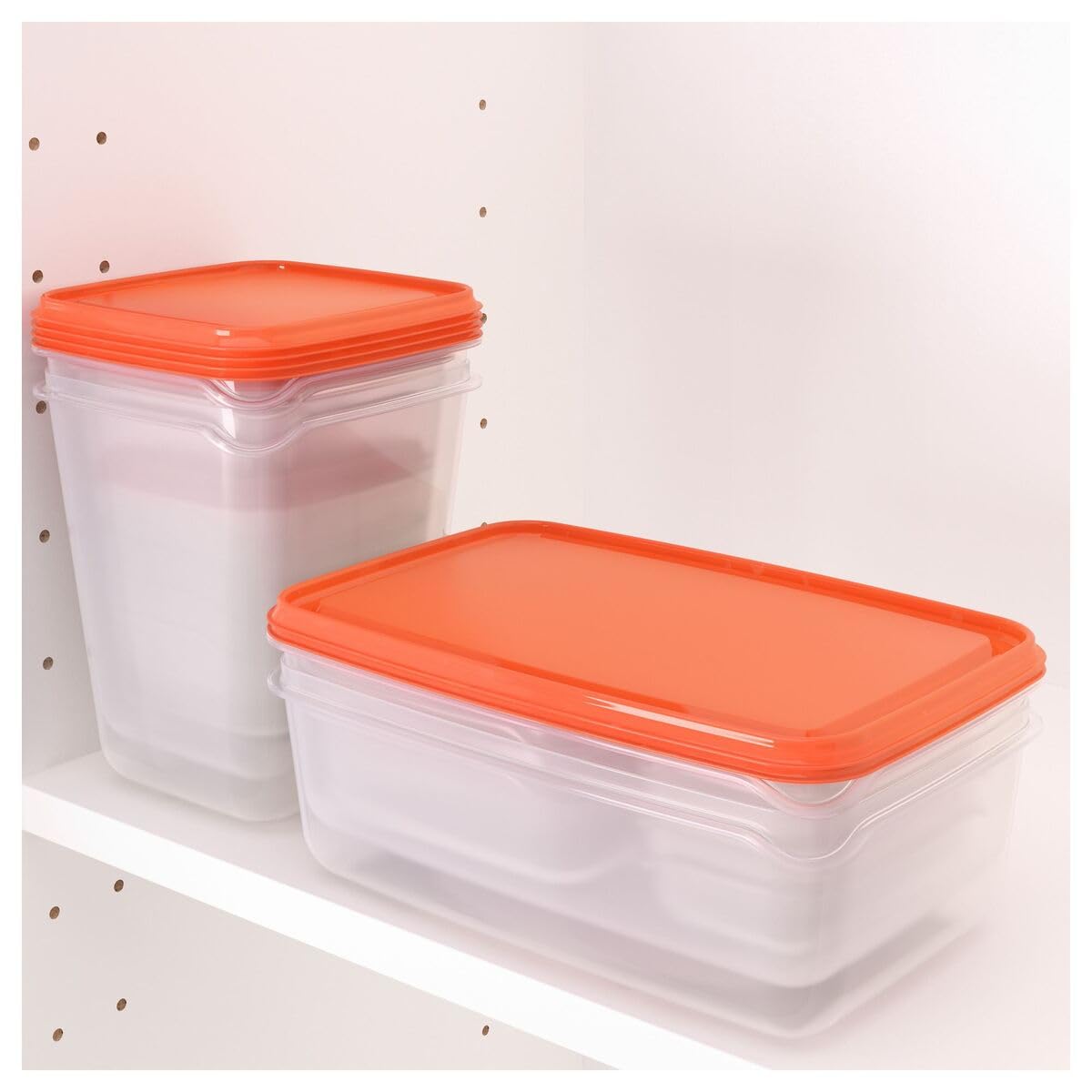 PRUTA Storage Accessory Food Container (Transparent and Orange) - Set of 17