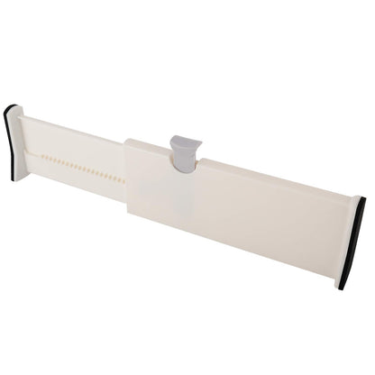 RealPlus 5pcs Adjustable Drawer Dividers Organizer Separators Expandable from 11-17", Plastic Dresser Organizer for Kitchen Bedroom Bathroom Office Desk Closet Clothing