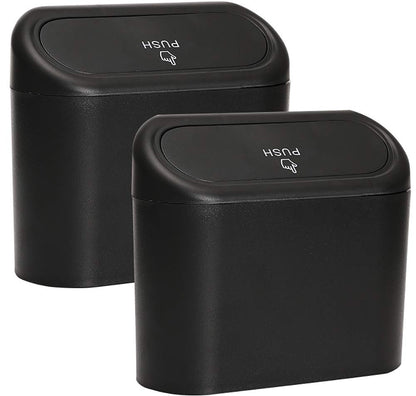 Car Trash Can with Lid, Accmor Mini Vehicle Trash Bin Car Dustbin Garbage Organizer Storage 2 Packs, Automotive Garbage Can Bin Trash Container for Cars, Home, Office