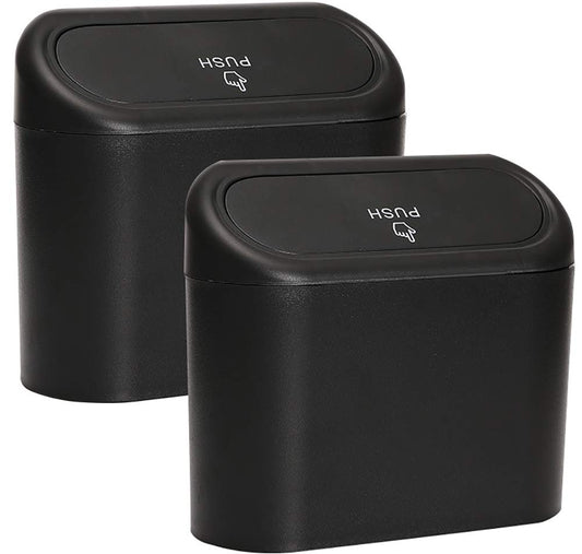 Car Trash Can with Lid, Accmor Mini Vehicle Trash Bin Car Dustbin Garbage Organizer Storage 2 Packs, Automotive Garbage Can Bin Trash Container for Cars, Home, Office