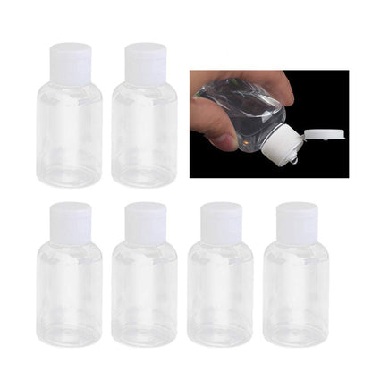 Beaupretty 6Pcs Clear Plastic Empty Bottles Squeeze Travel Bottle Containers with Flip Cap Reusable Subpackage Cosmetic Bottles, 50ml, White, 10pcs,