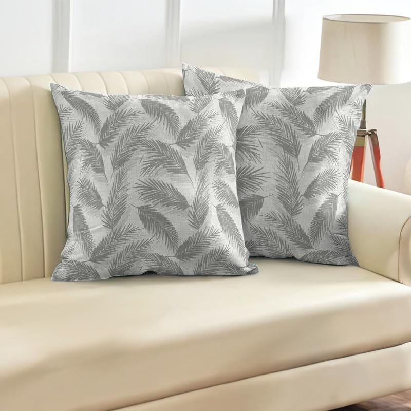 INTEX HOME Linen Velvet Cushion Set, Bella Leaf Pattern, Premium Soft Fabric, 40×40 cm, Turquoise, Elegant Living and Dining Room Decor, Comfortable and Durable Accent Pillows, 2 Pieces