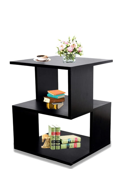 Wood Side Table with Storage Niche, Compact End Table for Living Room, minimalist Bedside Nightstand with Open Compartment, versatile Accent Furniture for SmalLSpaces