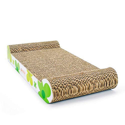 cat kitten corrugated scratch Board Pad Bed Mat lemon green