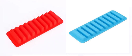 2 Pieces Ice Cube Trays Food Grade Silicone (Red+Blue)