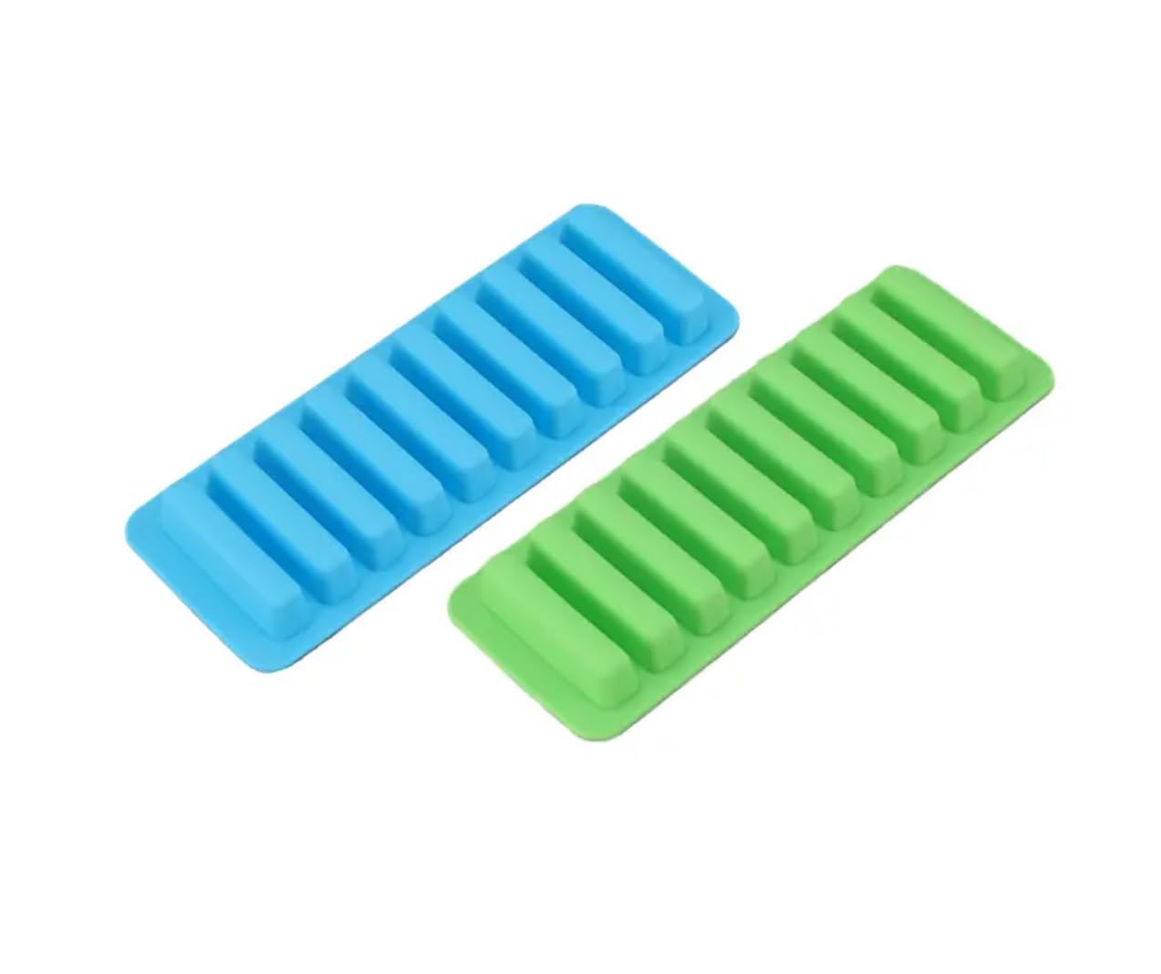 2 Pieces Ice Cube Trays Food Grade Silicone (Blue+Green)