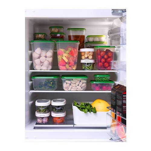 Ikea pruta food container 601.496.73, set of 17, green