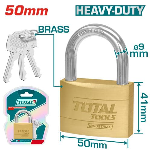 Total Tools Brass Padlock - 50 mm