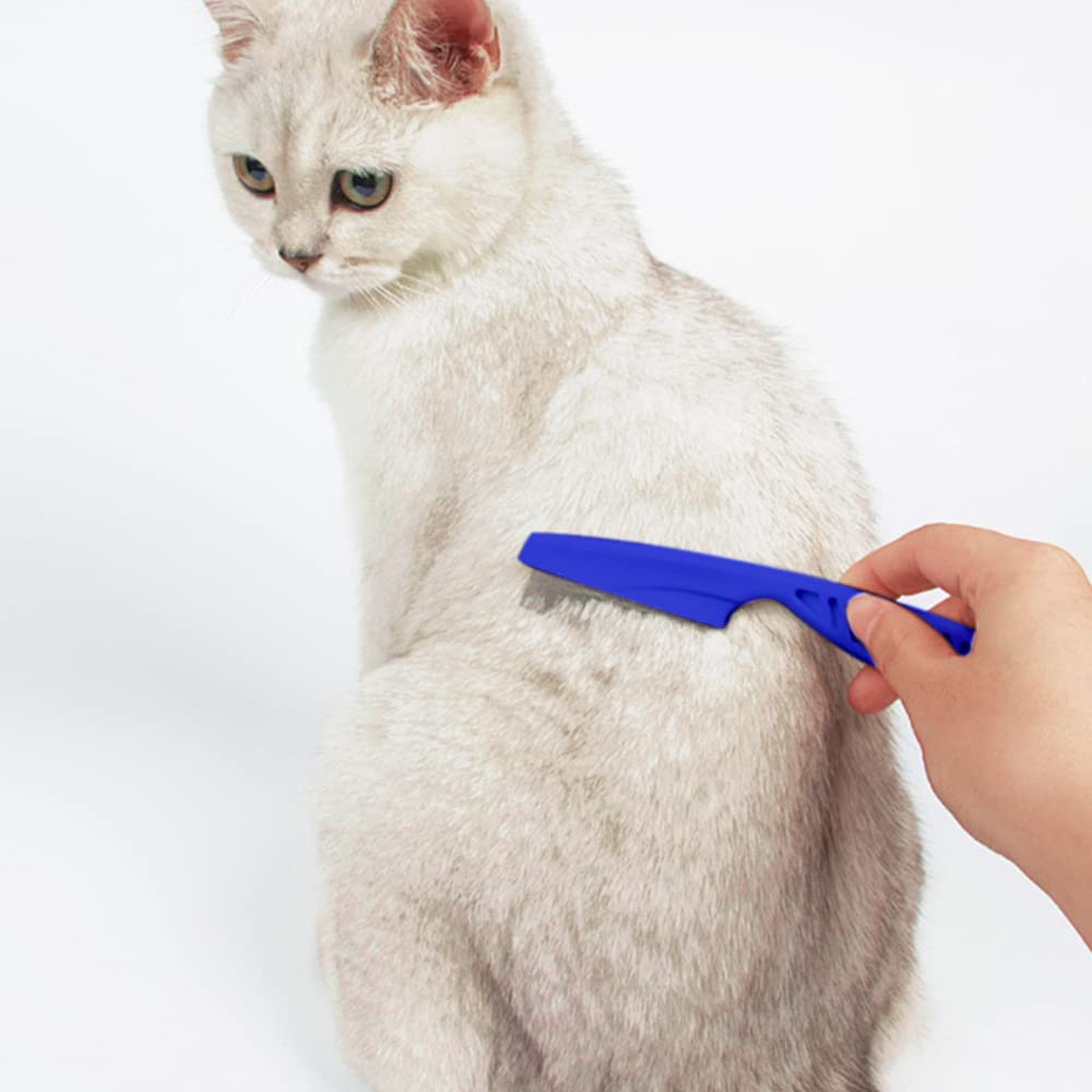 ALLY-MAGIC Pet Comb Cat Dog Tooth Grooming Removal Tool Flea Lice Tear Stain Remover Combs for Tangles Knots Crust Dirt Fine Y2DLB (A)