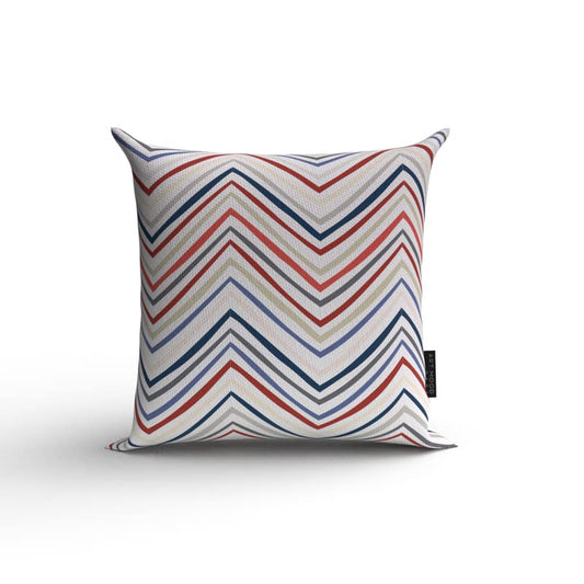 Lila Zigzag Velvet Cushion Cover, a plush multicolor decorative pillow with a stylish and modern chevron pattern, 40x40 cm, adds a luxurious texture to a classic design for a chic look
