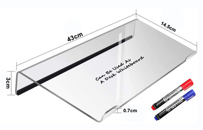 Acrylic Computer Keyboard Stand, Clear Keyboard Riser Tray with Rubber Strip, Supports Comfortable Typing Position for Home Office Desk and Workstations, Ergonomic Acrylic Holder, Clear