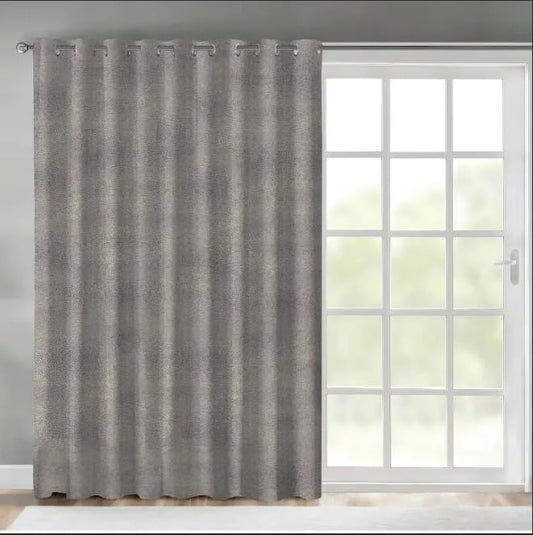 Faux Linen Textured Curtains Durable Fabric-Light Filtering Drapes forLiving Rooms Reception and Bedroom - Steel Grommets - Single Panel