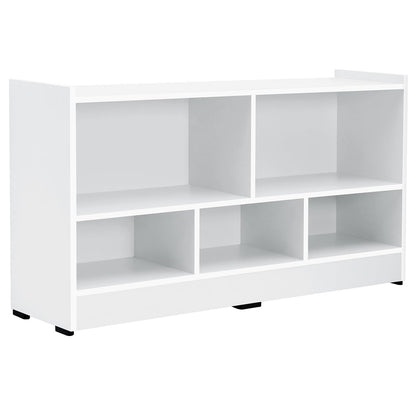 5-Compartment Engineered Wood Book Shelf, a DIY Slim Open Display Rack for Home Library or Office, L110 x H62.5 cm, in a versatile White finish