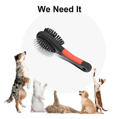 Ubitree Professional Double Sided Pin and Bristle Pet Brush for Cats Dogs, Pet Grooming Comb Cleans Pets Shedding & Dirt for Short Medium or Long Hair