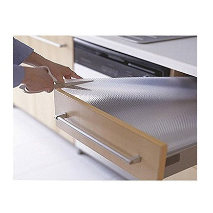 Kuber Industries Multipurpose Textured Super Strong Anti-Slip Mat Liner - Size 45X500cm (5 Meter Roll, White)