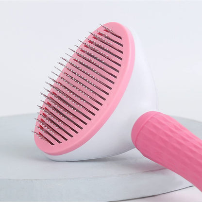 Self-Cleaning Slicker Brush Comb - Best Pet Cat Dog Grooming Long Short Hair - Shedding Loose Undercoat Tangled Haired Removes Tool - Pink