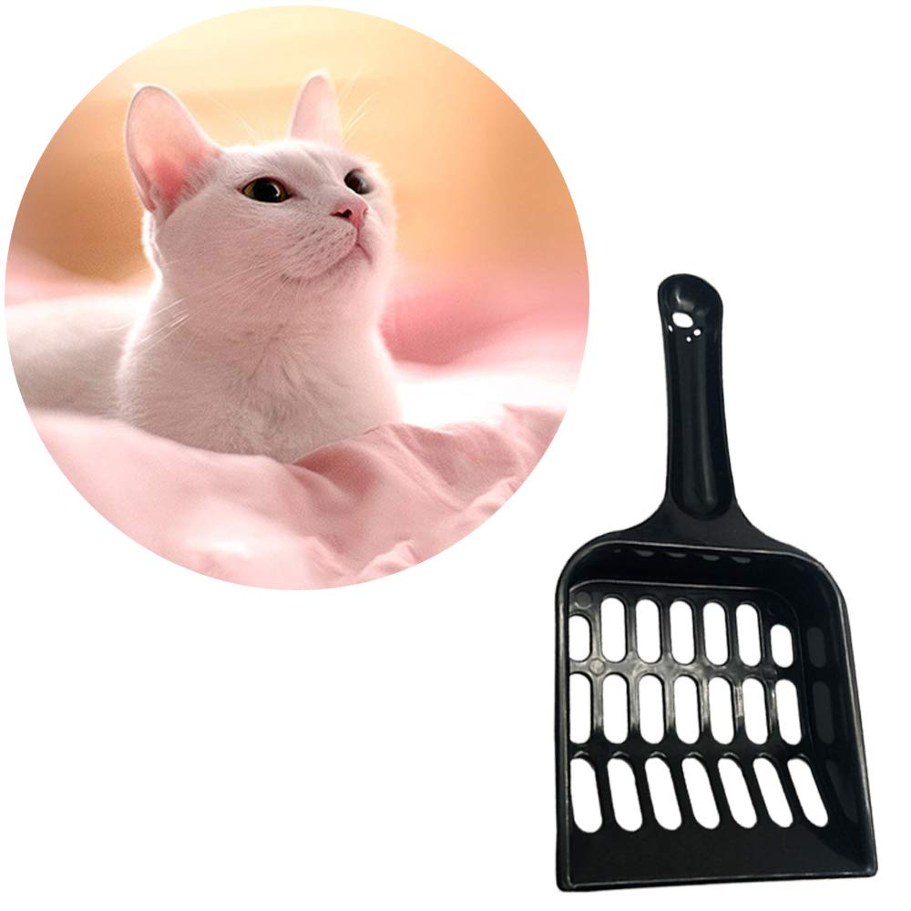 NA Cat Litter Shovel Plastic Scoop Pet Cleaning Tool (Beige, Yellow, Black) - Pack of 3