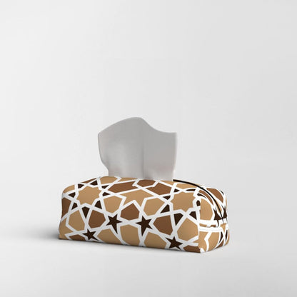 Fabric Tissue Box Cover Premium Fabric Tissue Holder With Leather Layer Inside for Home, Office, and Car Durable and Elegant Tissue Dispenser for Standard Tissue Boxes